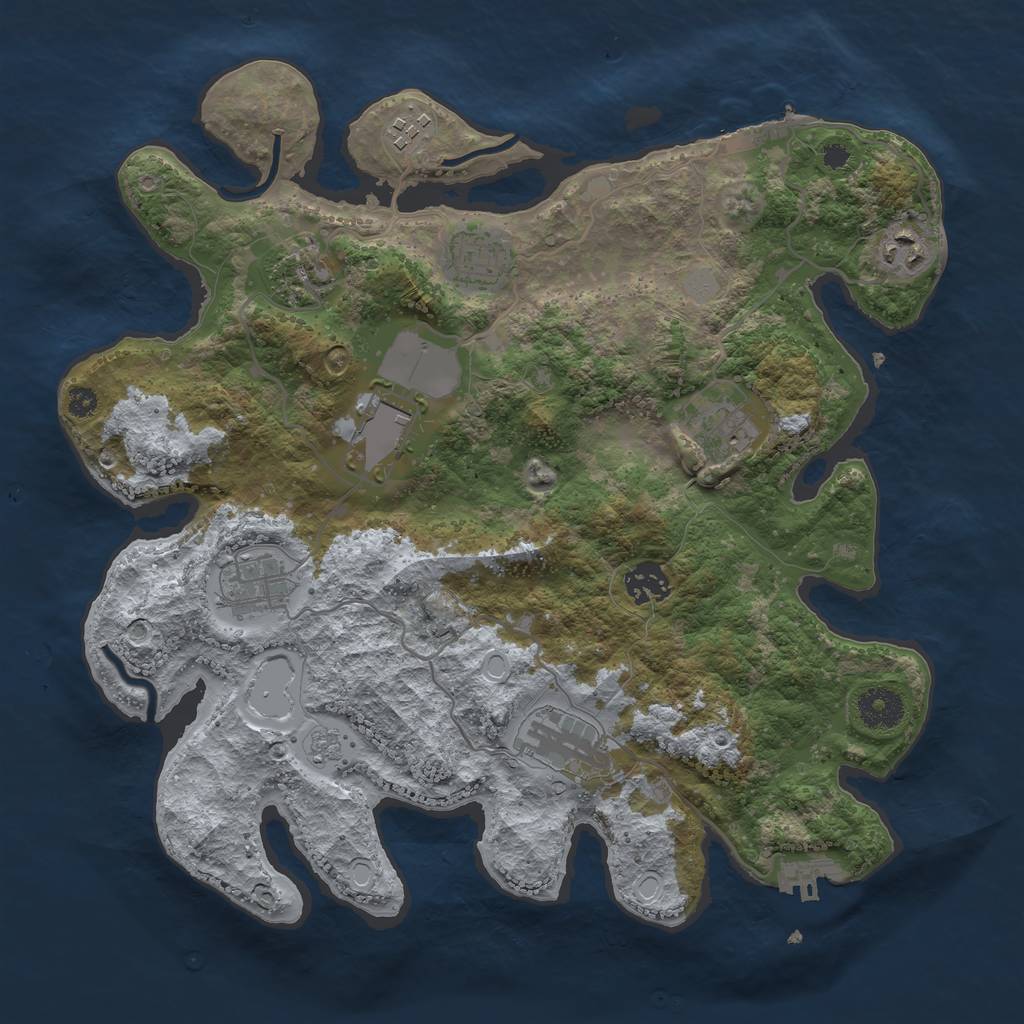 Rust Map: Procedural Map, Size: 3500, Seed: 9902182, 17 Monuments