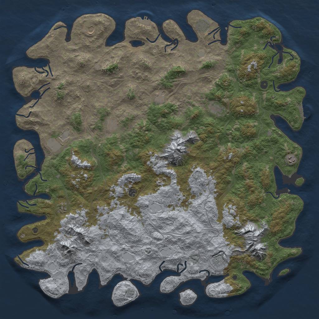 Rust Map: Procedural Map, Size: 6000, Seed: 75000, 20 Monuments