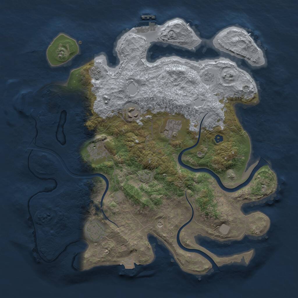 Rust Map: Procedural Map, Size: 3500, Seed: 12474, 11 Monuments