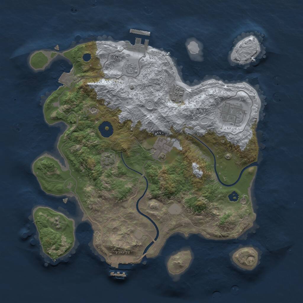 Rust Map: Procedural Map, Size: 3000, Seed: 1441235765, 9 Monuments