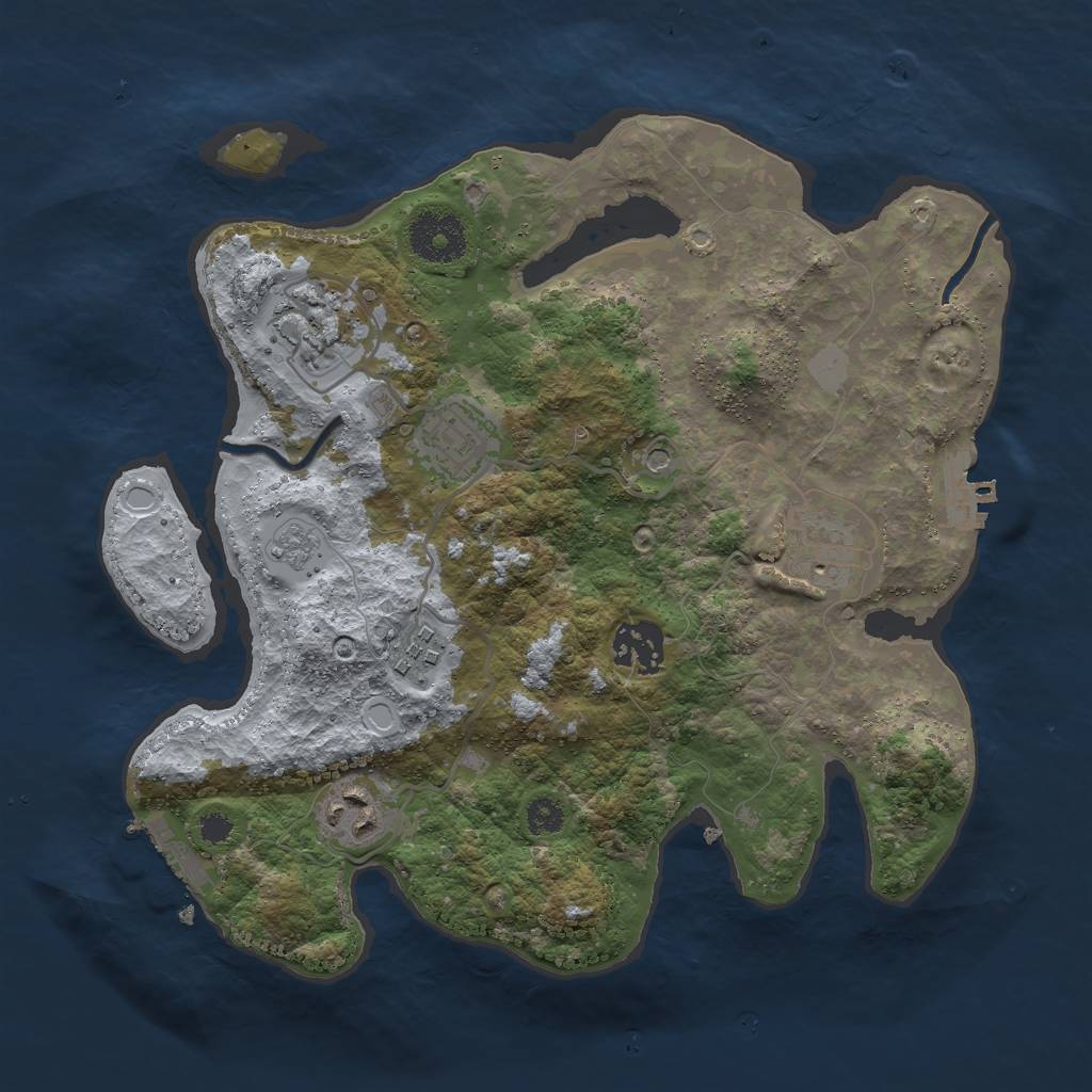 Rust Map: Procedural Map, Size: 3000, Seed: 1364282047, 15 Monuments