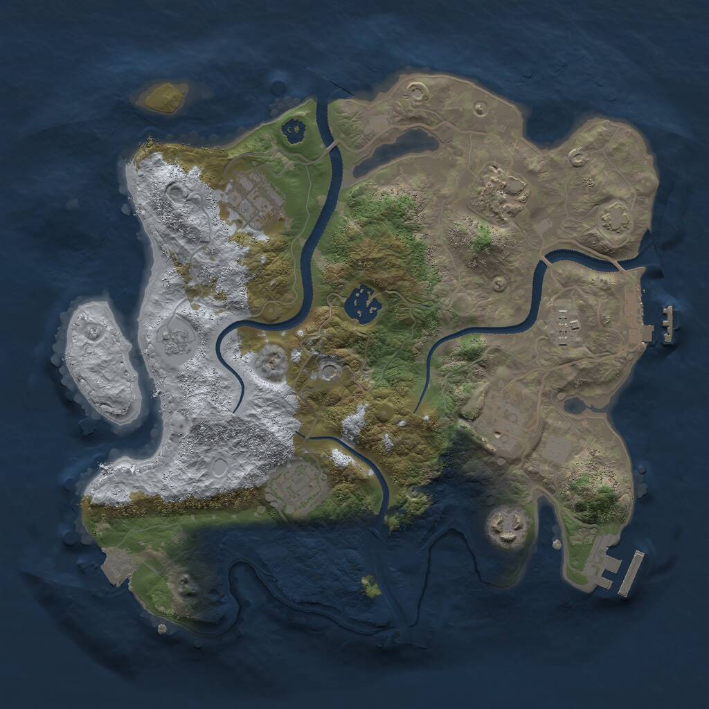 Rust Map: Procedural Map, Size: 3000, Seed: 1364282047, 13 Monuments