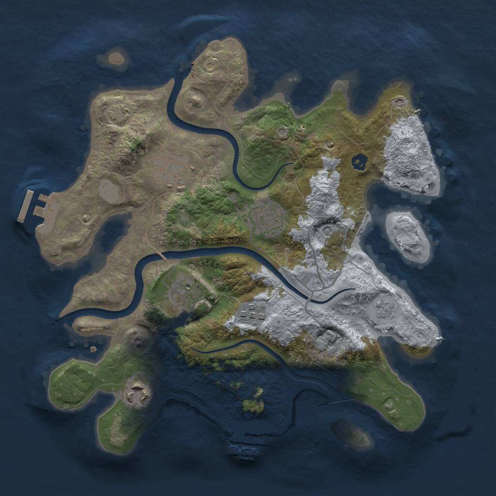 Rust Map: Procedural Map, Size: 3000, Seed: 1820459, 11 Monuments