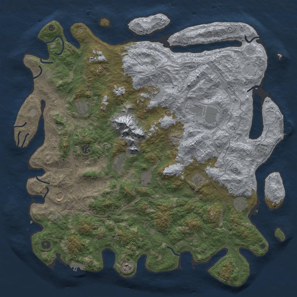 Rust Map: Procedural Map, Size: 5000, Seed: 321363437, 20 Monuments