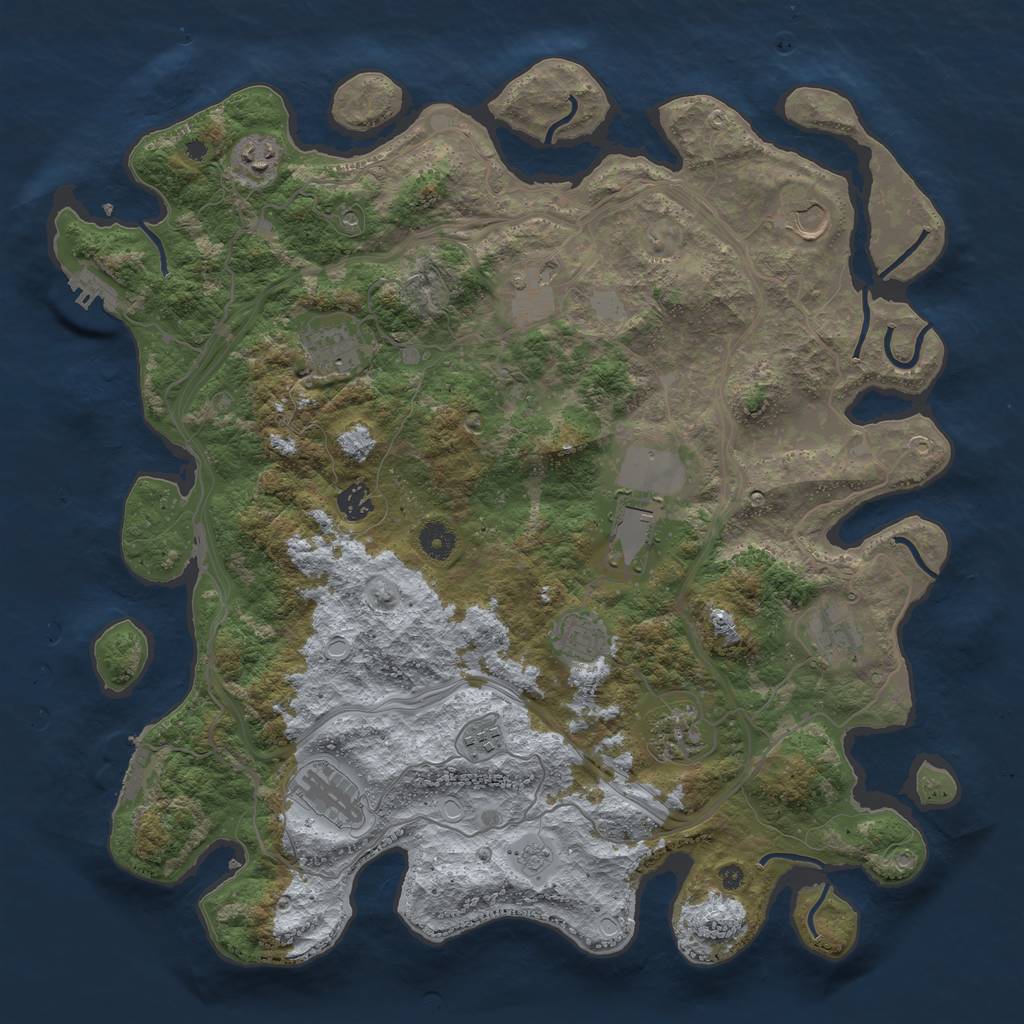 Rust Map: Procedural Map, Size: 4250, Seed: 1162417089, 20 Monuments