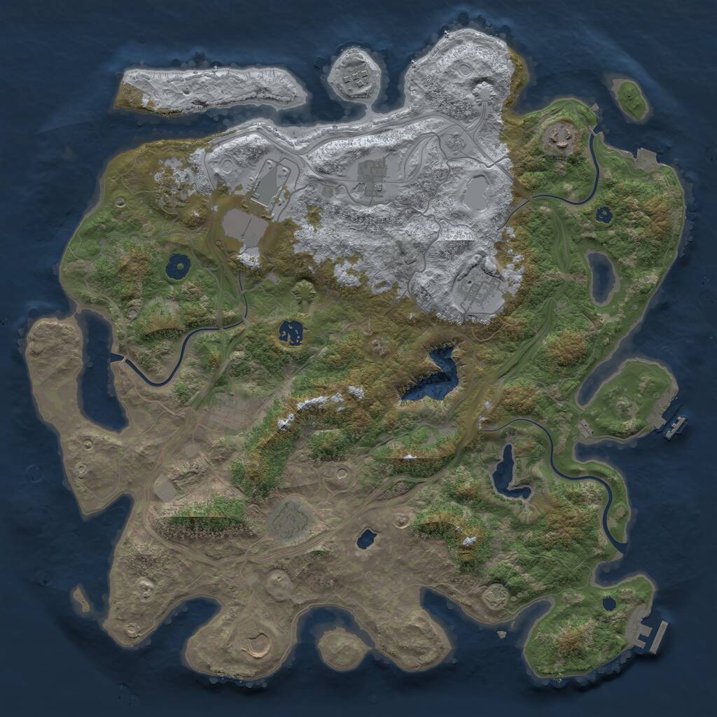 Rust Map: Procedural Map, Size: 4300, Seed: 1453089161, 16 Monuments