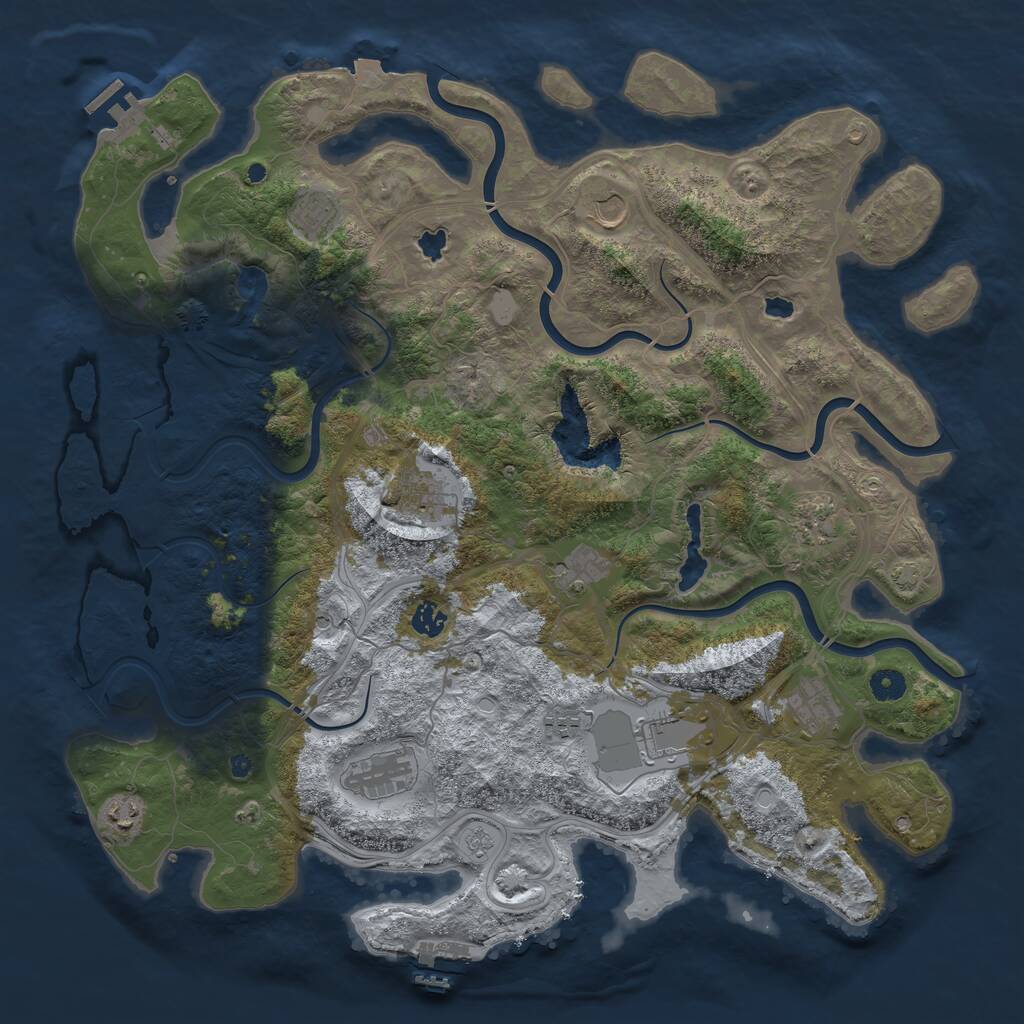 Rust Map: Procedural Map, Size: 4500, Seed: 234599667, 17 Monuments