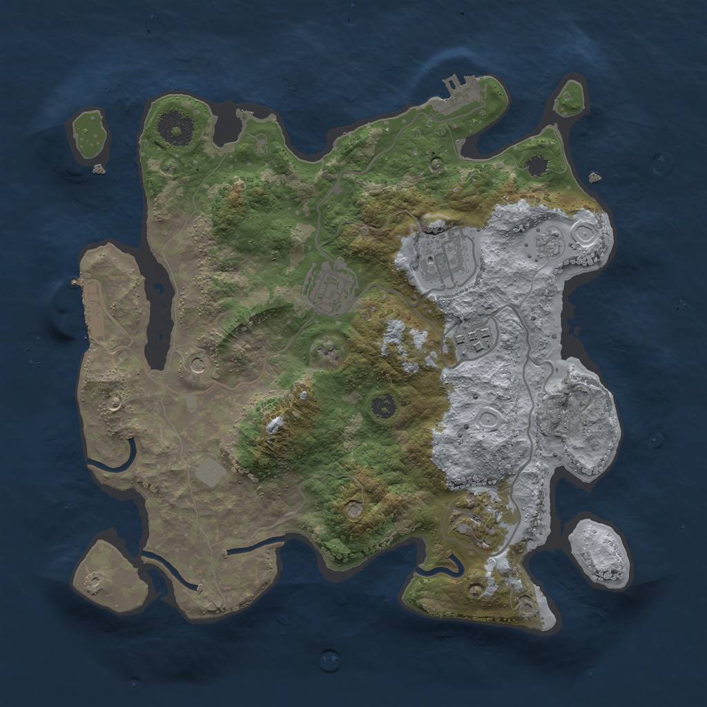 Rust Map: Procedural Map, Size: 3000, Seed: 6416535, 13 Monuments
