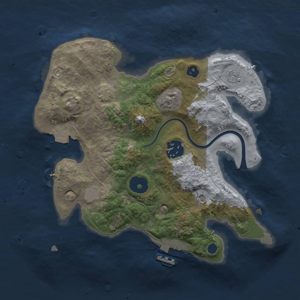 Rust Map: Procedural Map, Size: 2500, Seed: 6102022, 6 Monuments