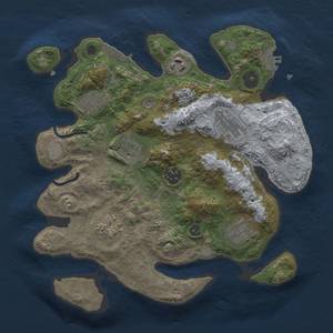 Thumbnail Rust Map: Procedural Map, Size: 3000, Seed: 894422390, 16 Monuments