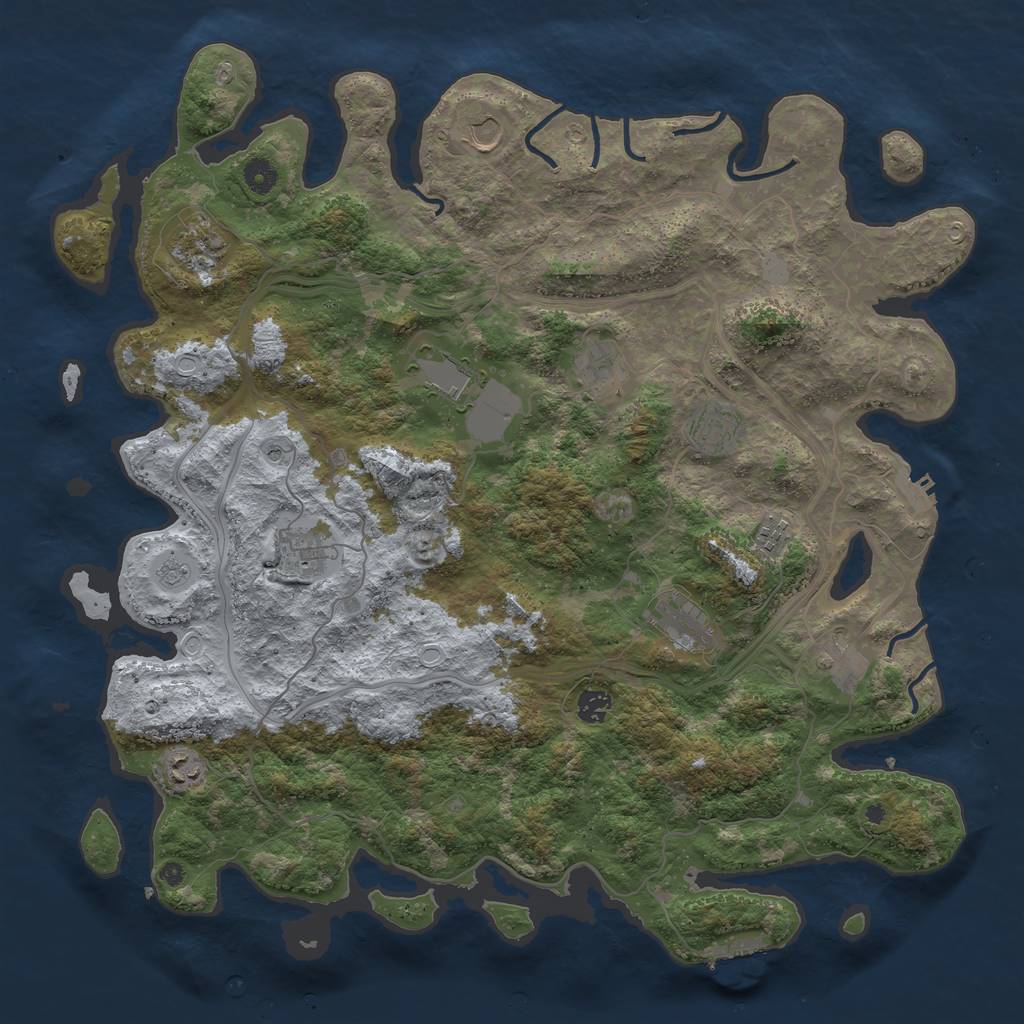 Rust Map: Procedural Map, Size: 4500, Seed: 236379892, 20 Monuments