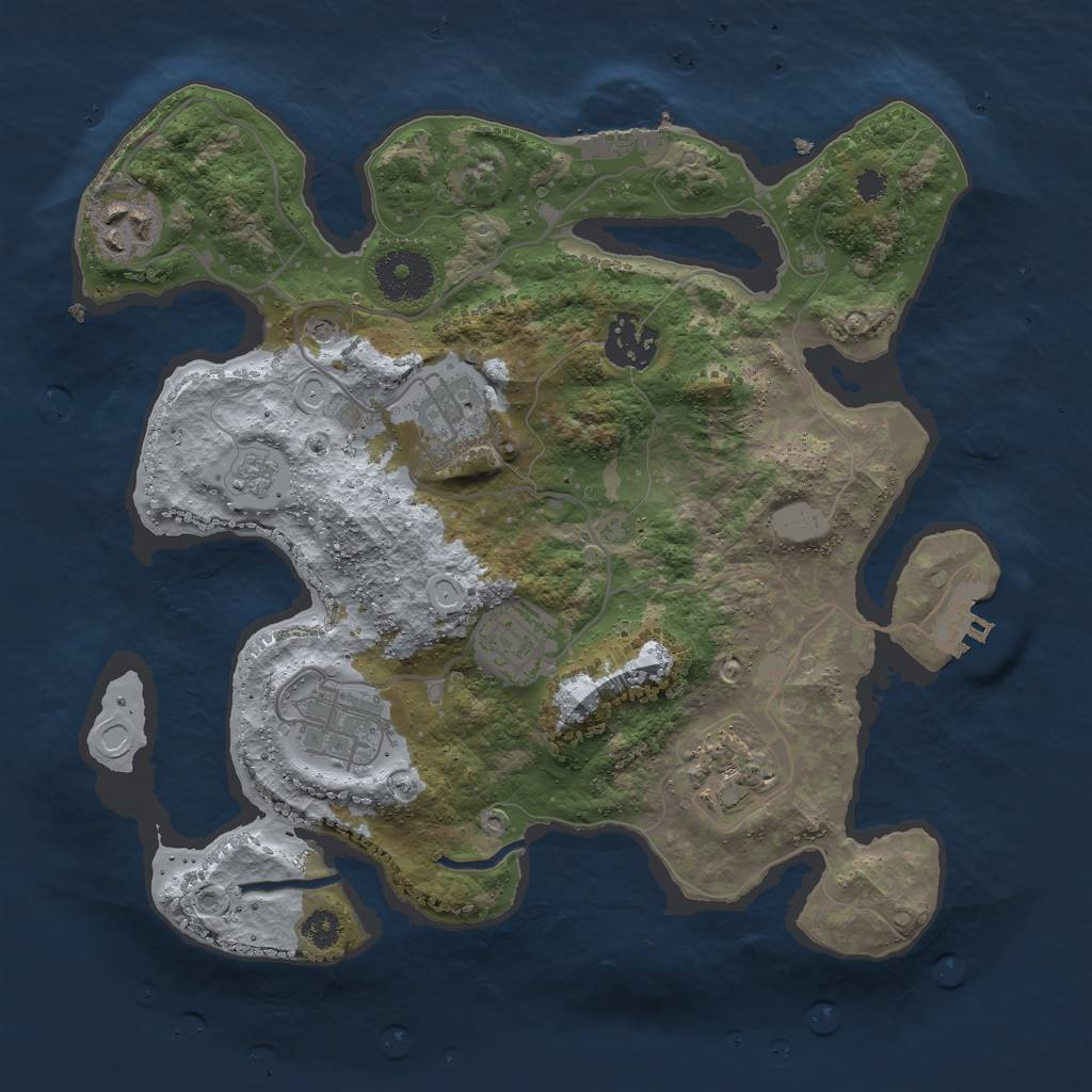 Rust Map: Procedural Map, Size: 3000, Seed: 12093, 15 Monuments