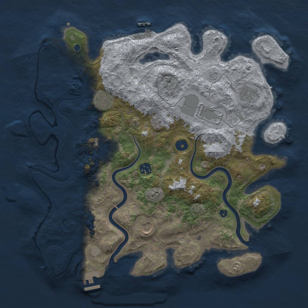 Rust Map: Procedural Map, Size: 3900, Seed: 777, 13 Monuments