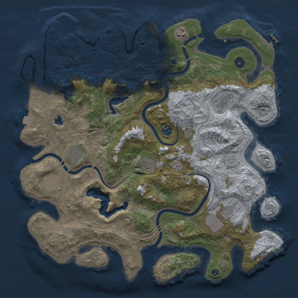 Rust Map: Procedural Map, Size: 4250, Seed: 2119852133, 14 Monuments