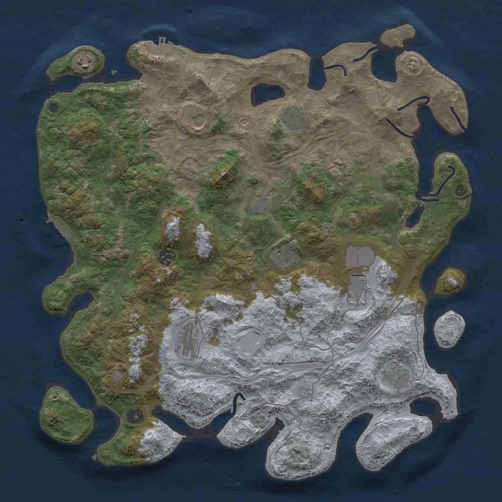 Rust Map: Procedural Map, Size: 4500, Seed: 1311654943, 20 Monuments