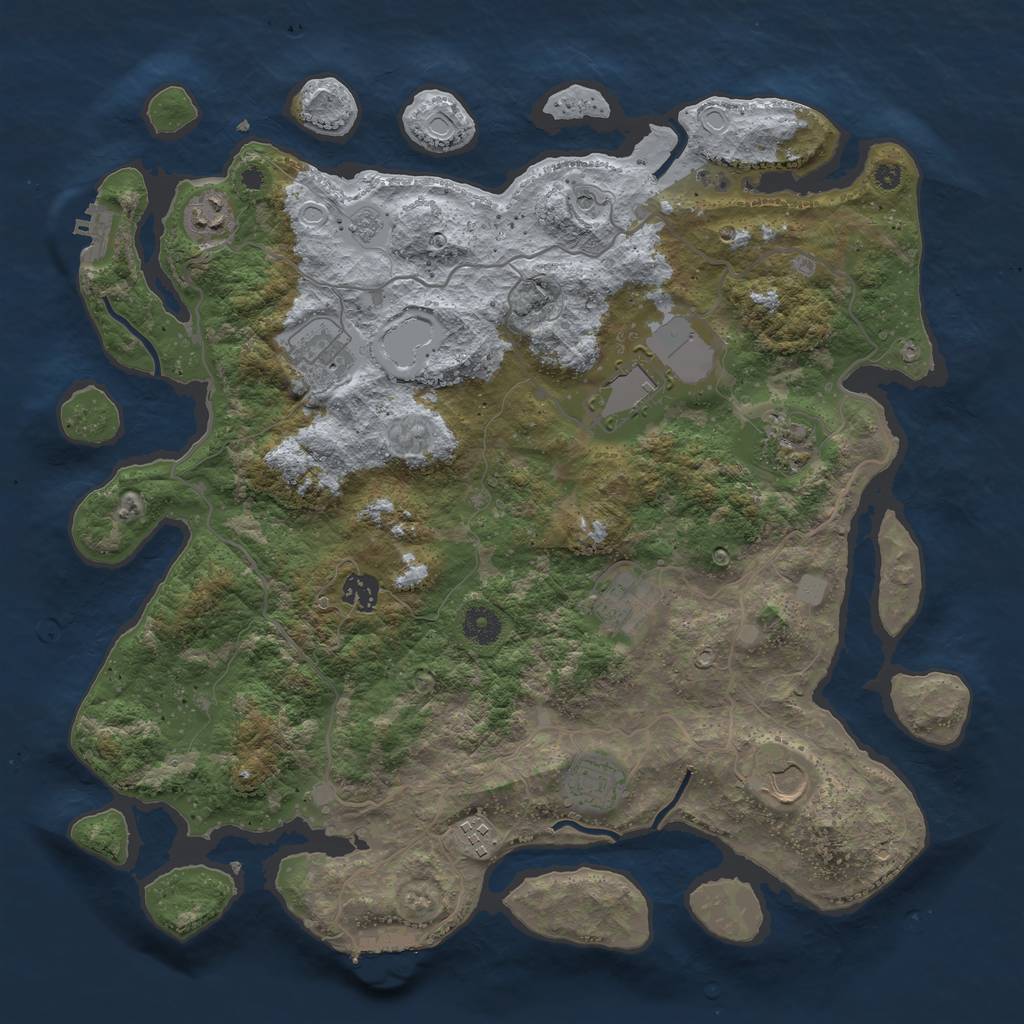 Rust Map: Procedural Map, Size: 4000, Seed: 941998866, 18 Monuments