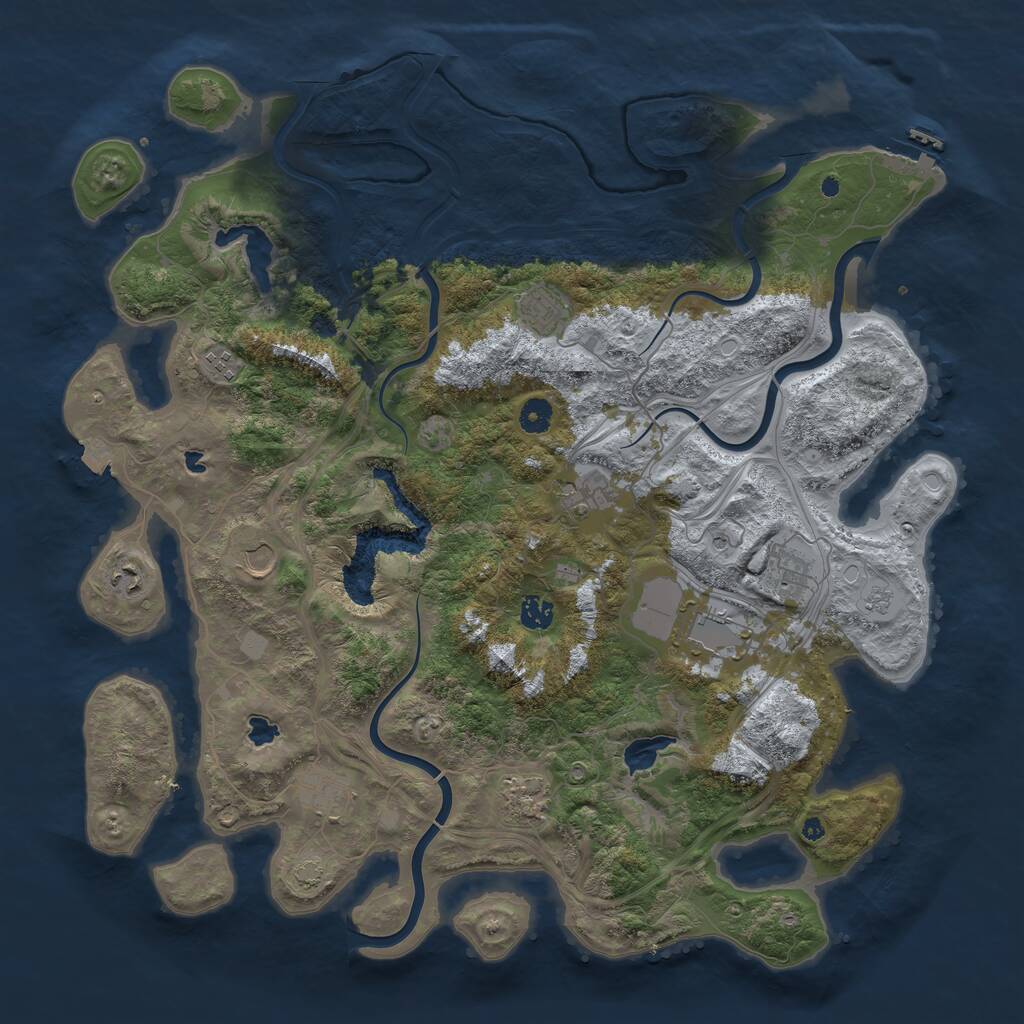 Rust Map: Procedural Map, Size: 4500, Seed: 1924117016, 15 Monuments