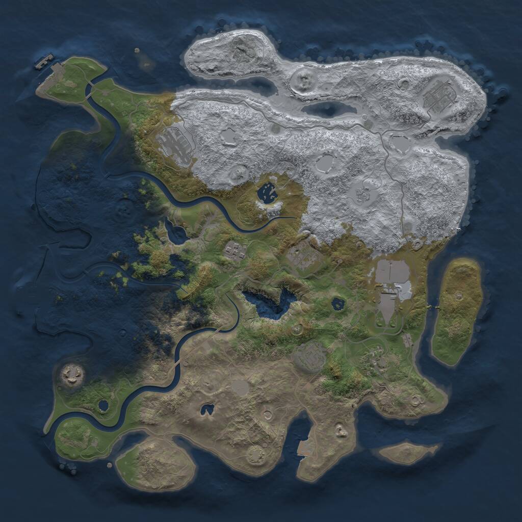 Rust Map: Procedural Map, Size: 4000, Seed: 561216230, 15 Monuments