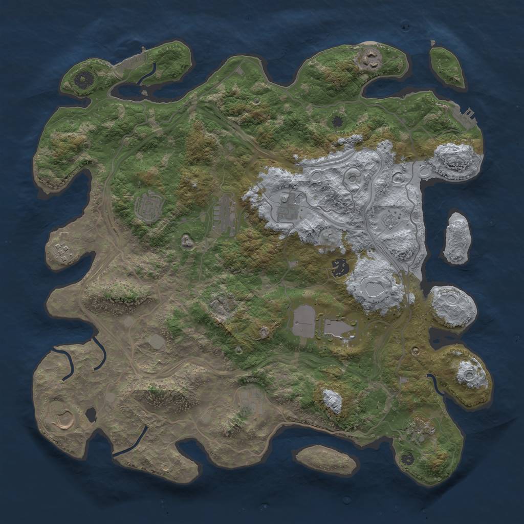 Rust Map: Procedural Map, Size: 4250, Seed: 899008622, 19 Monuments