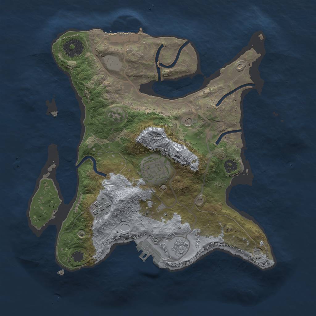 Rust Map: Procedural Map, Size: 2500, Seed: 3294310, 11 Monuments