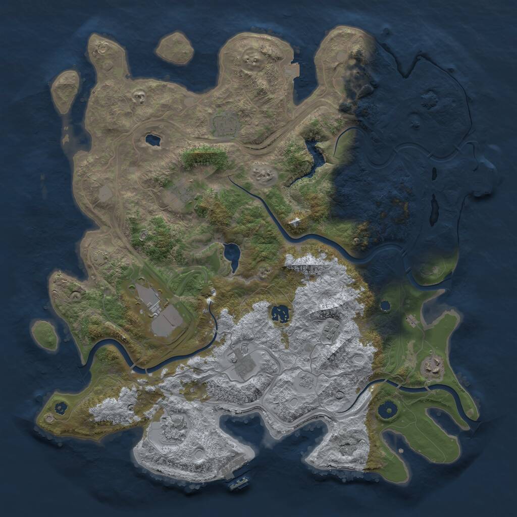 Rust Map: Procedural Map, Size: 4250, Seed: 1375679816, 14 Monuments