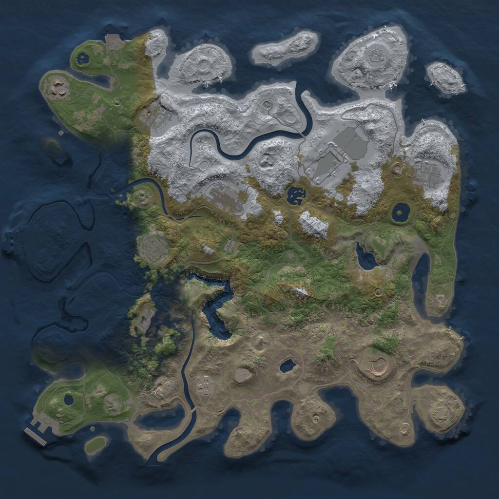 Rust Map: Procedural Map, Size: 4000, Seed: 110704788, 16 Monuments