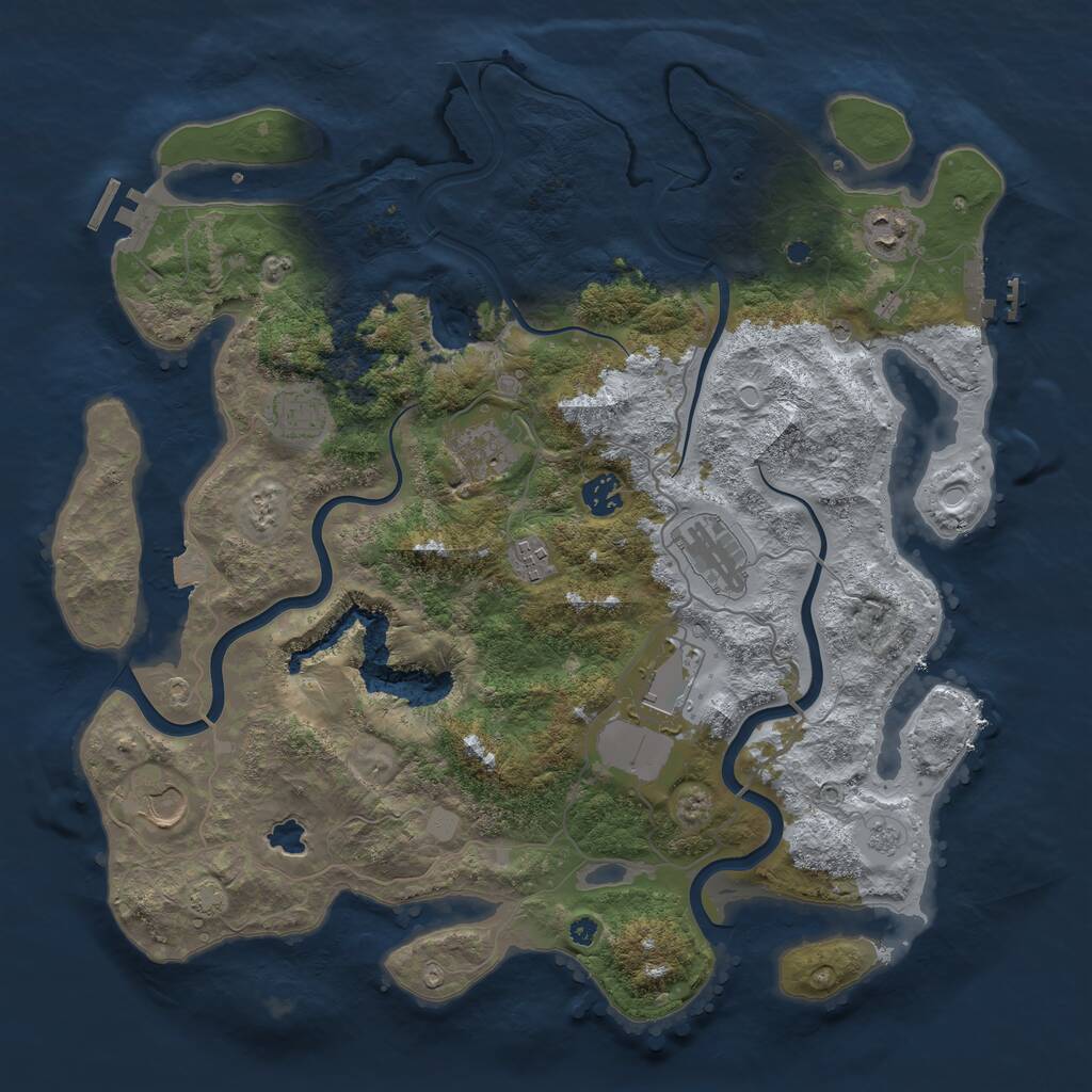 Rust Map: Procedural Map, Size: 4000, Seed: 26289, 14 Monuments