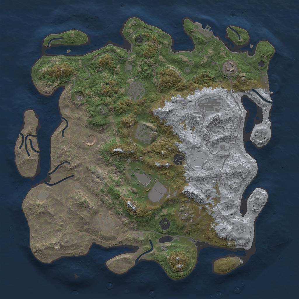 Rust Map: Procedural Map, Size: 4000, Seed: 26289, 19 Monuments