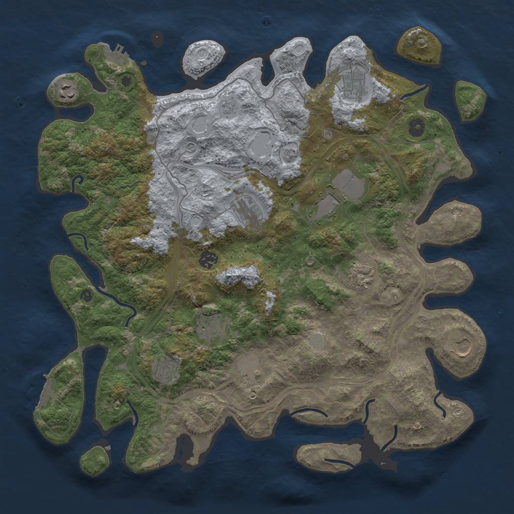Rust Map: Procedural Map, Size: 4300, Seed: 1211511882, 20 Monuments