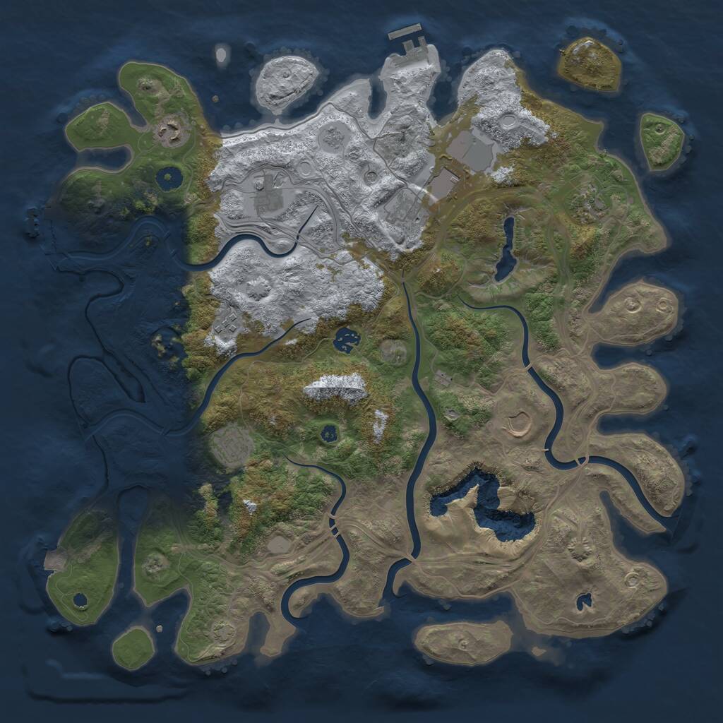Rust Map: Procedural Map, Size: 4300, Seed: 1211511882, 15 Monuments