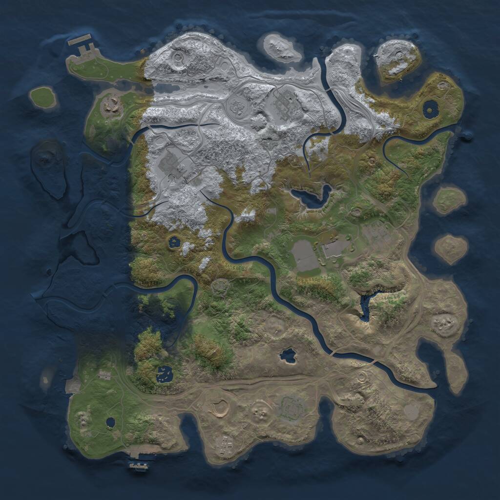 Rust Map: Procedural Map, Size: 4250, Seed: 1244468333, 15 Monuments