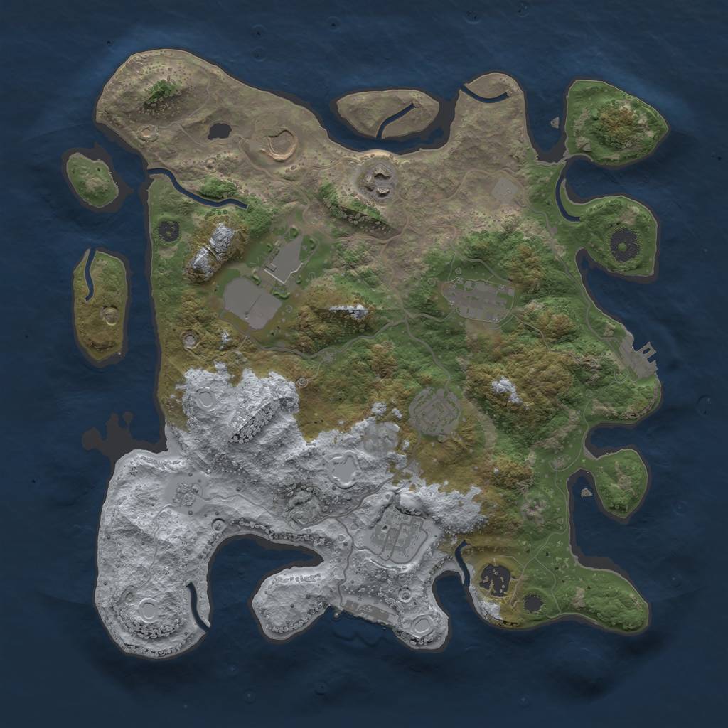 Rust Map: Procedural Map, Size: 3500, Seed: 22106, 15 Monuments