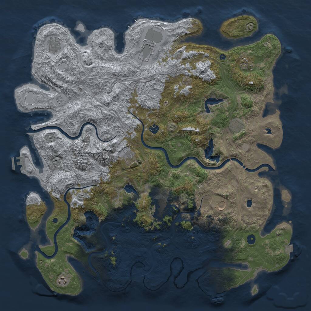 Rust Map: Procedural Map, Size: 5000, Seed: 537831717, 16 Monuments