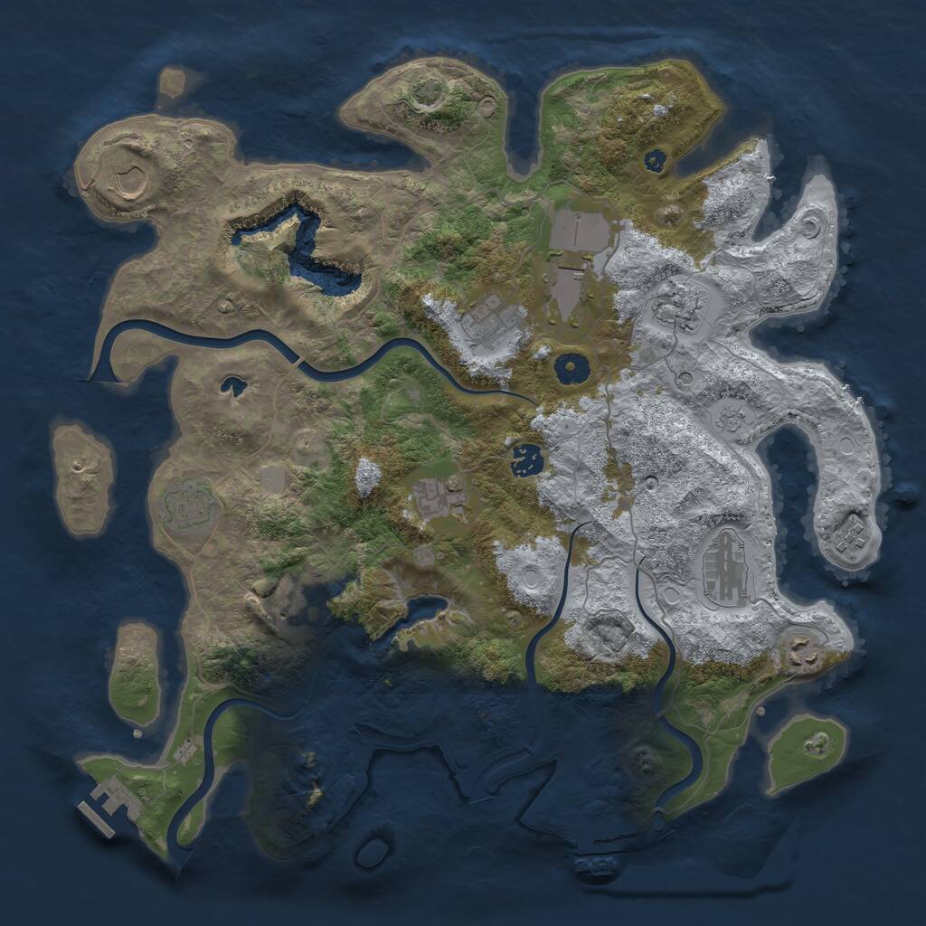 Rust Map: Procedural Map, Size: 4096, Seed: 583482315, 17 Monuments