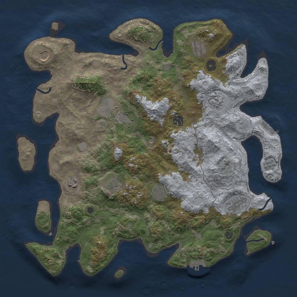Rust Map: Procedural Map, Size: 4096, Seed: 583482315, 19 Monuments