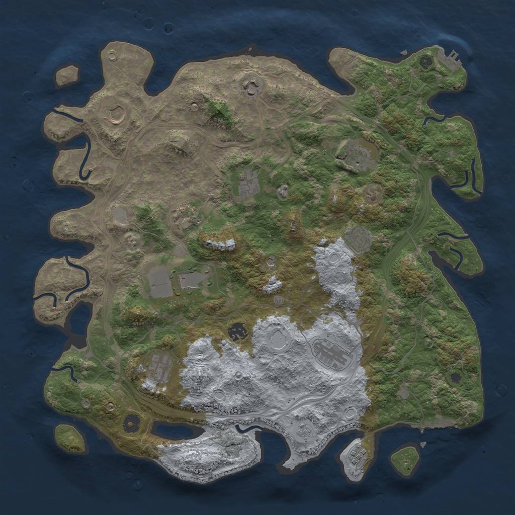 Rust Map: Procedural Map, Size: 4250, Seed: 532897512, 20 Monuments