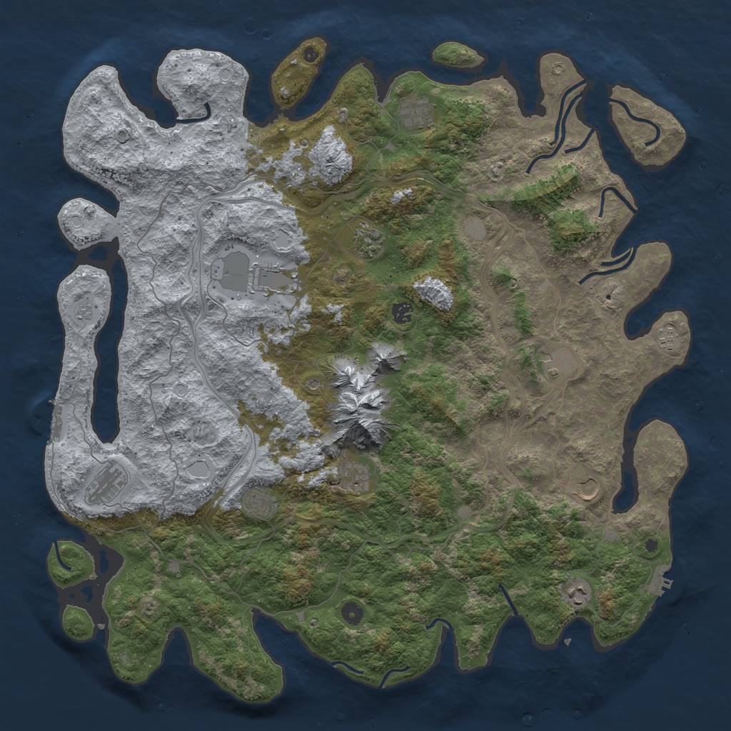 Rust Map: Procedural Map, Size: 5000, Seed: 814368916, 20 Monuments