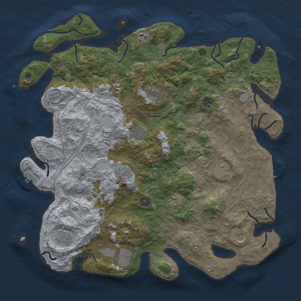 Rust Map: Procedural Map, Size: 4500, Seed: 1023311320, 20 Monuments