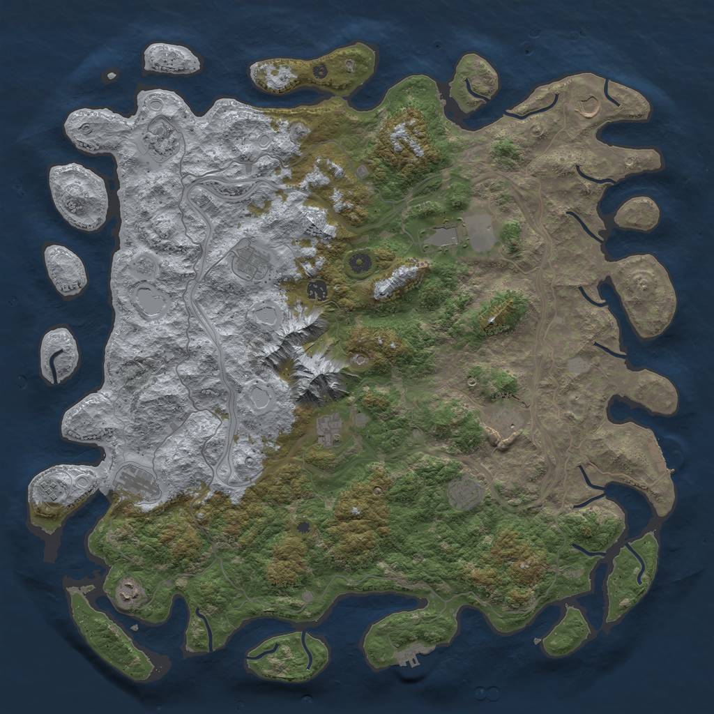 Rust Map: Procedural Map, Size: 5000, Seed: 1937012285, 20 Monuments