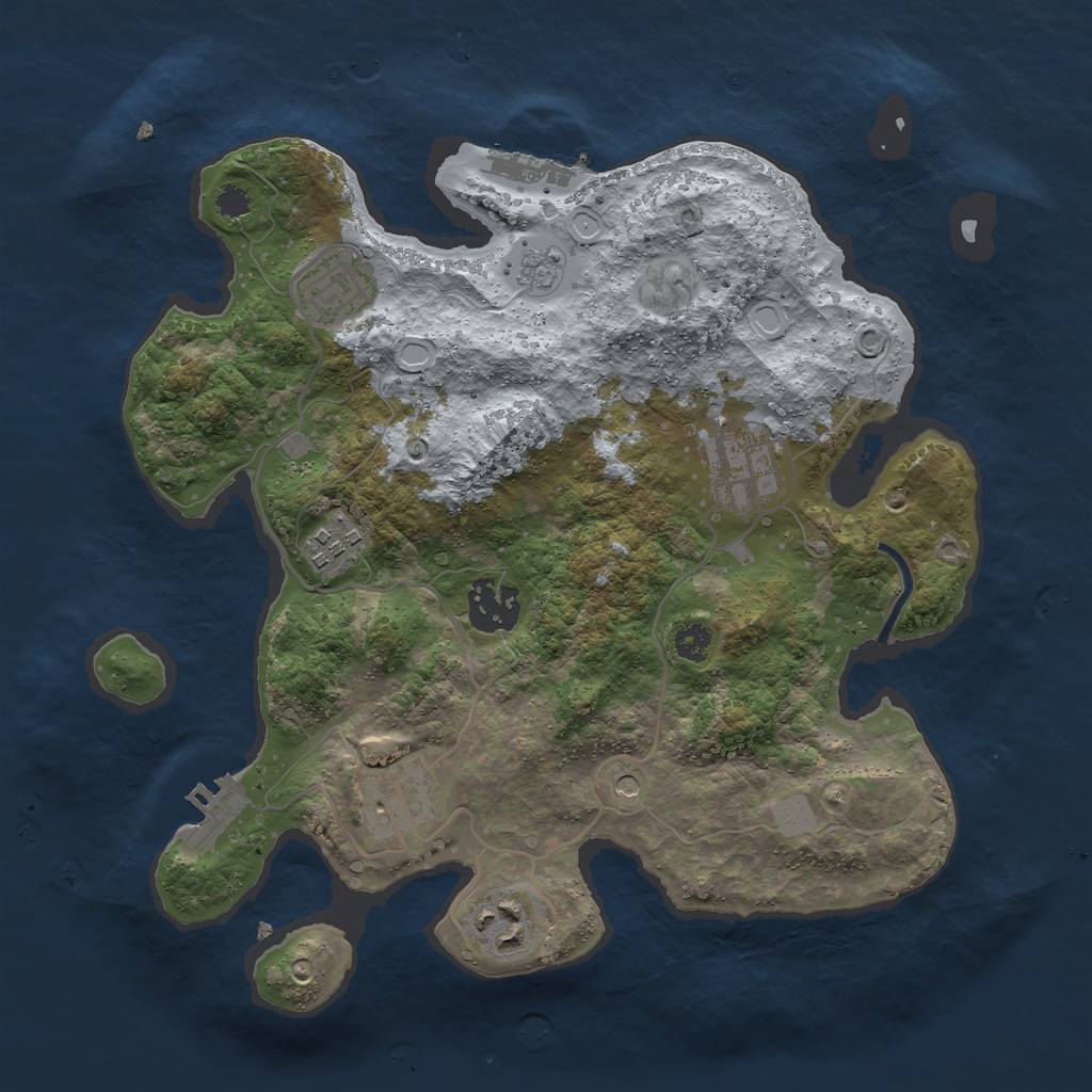 Rust Map: Procedural Map, Size: 3000, Seed: 825482240, 15 Monuments