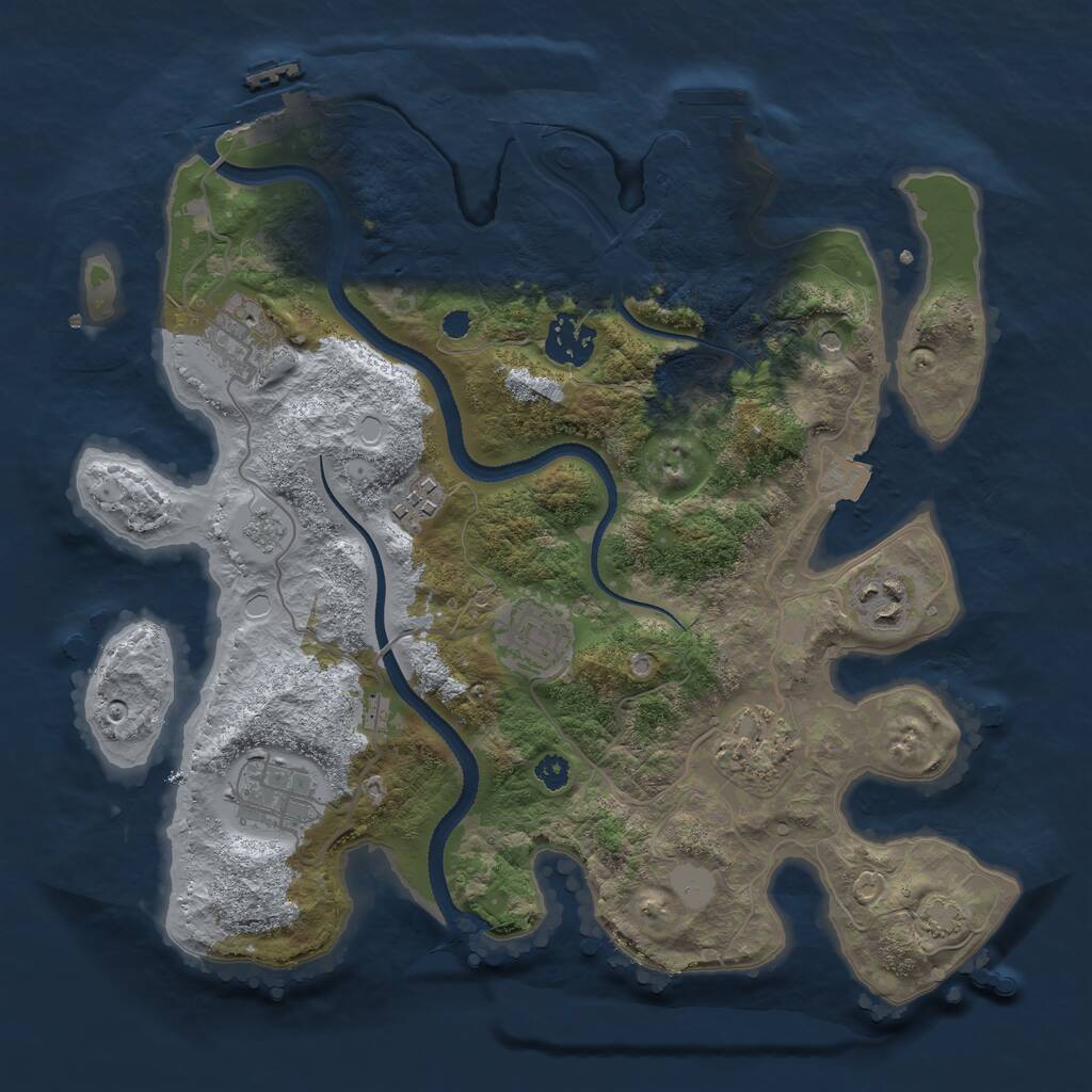 Rust Map: Procedural Map, Size: 3200, Seed: 91022, 13 Monuments