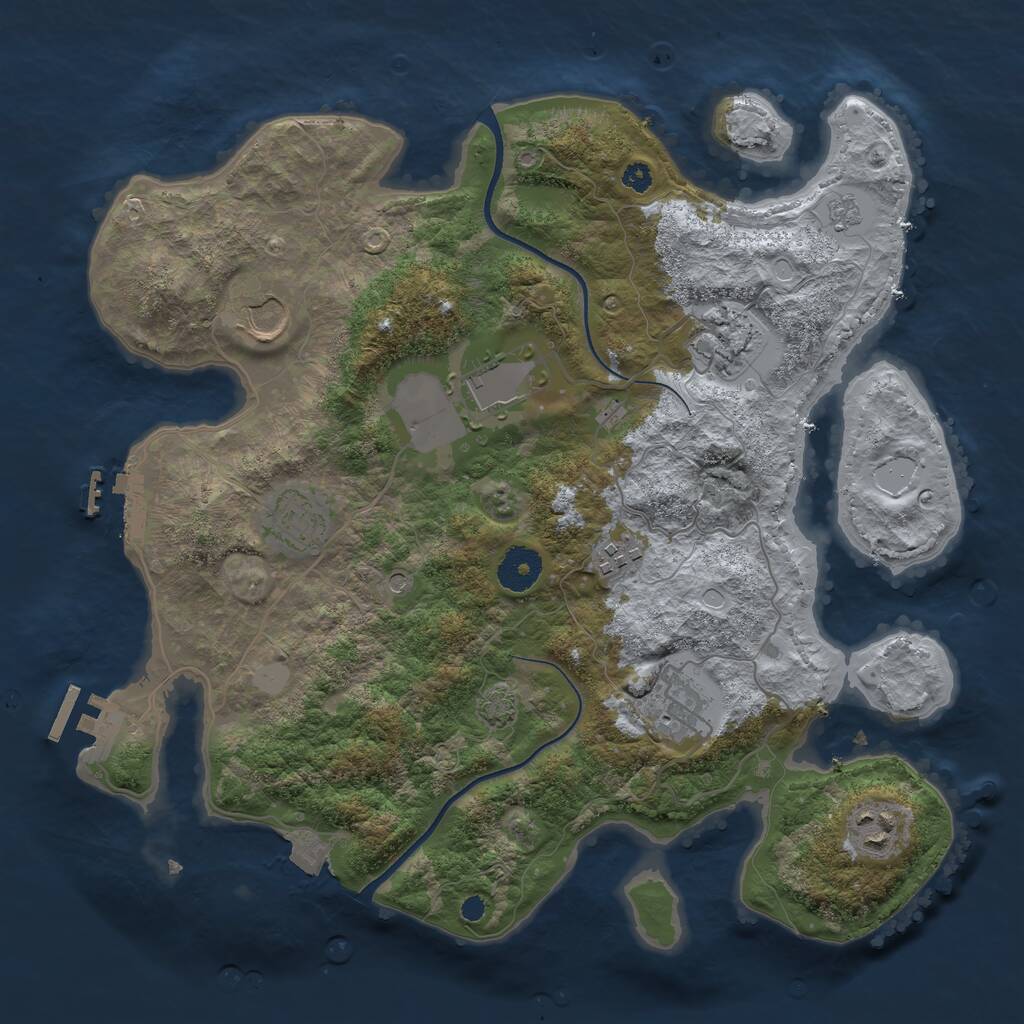 Rust Map: Procedural Map, Size: 3500, Seed: 37926699, 13 Monuments