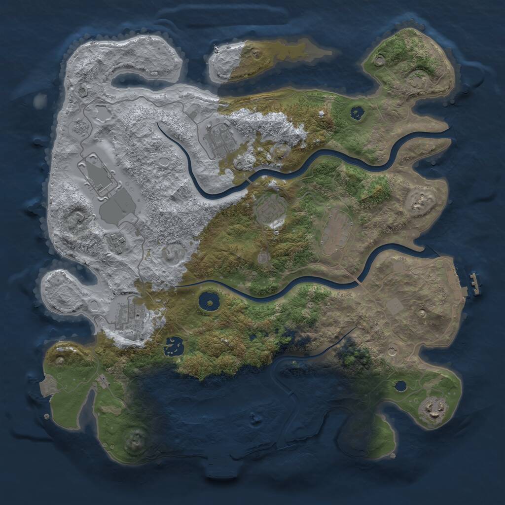 Rust Map: Procedural Map, Size: 3700, Seed: 197548446, 14 Monuments