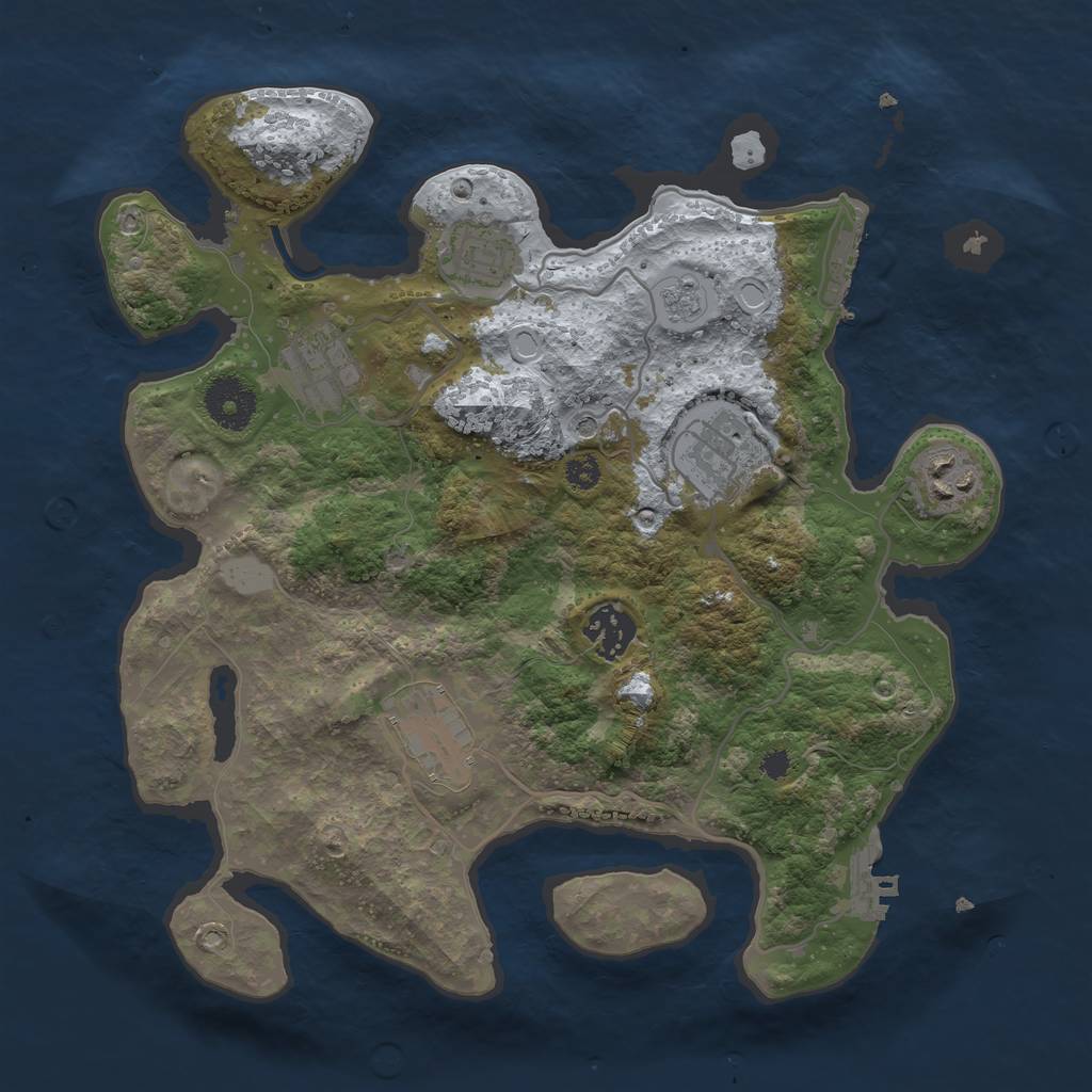 Rust Map: Procedural Map, Size: 3200, Seed: 10398, 15 Monuments