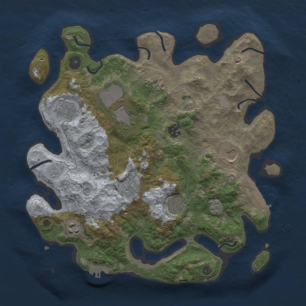 Rust Map: Procedural Map, Size: 3500, Seed: 987585107, 18 Monuments