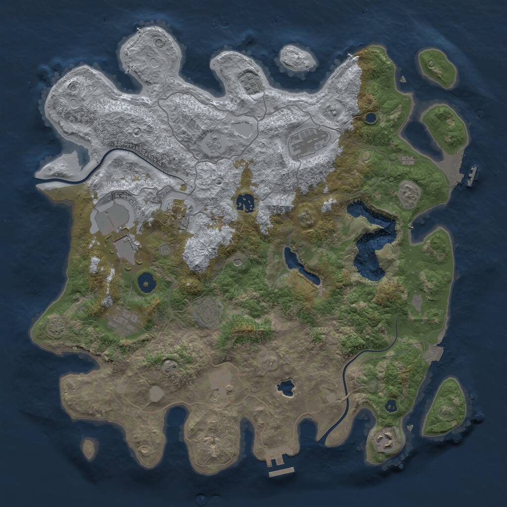 Rust Map: Procedural Map, Size: 4000, Seed: 1861026305, 15 Monuments