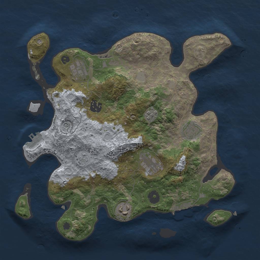 Rust Map: Procedural Map, Size: 3200, Seed: 145, 15 Monuments