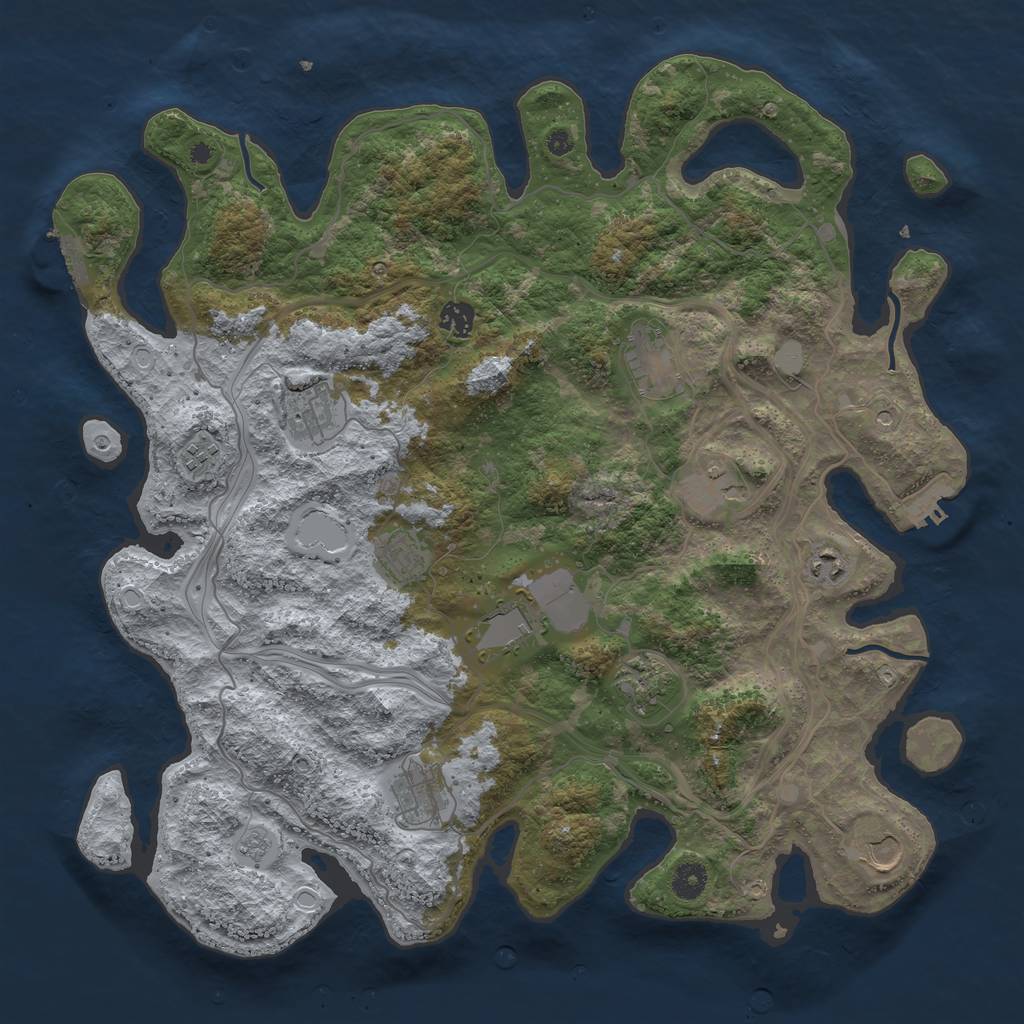 Rust Map: Procedural Map, Size: 4250, Seed: 1145573847, 20 Monuments