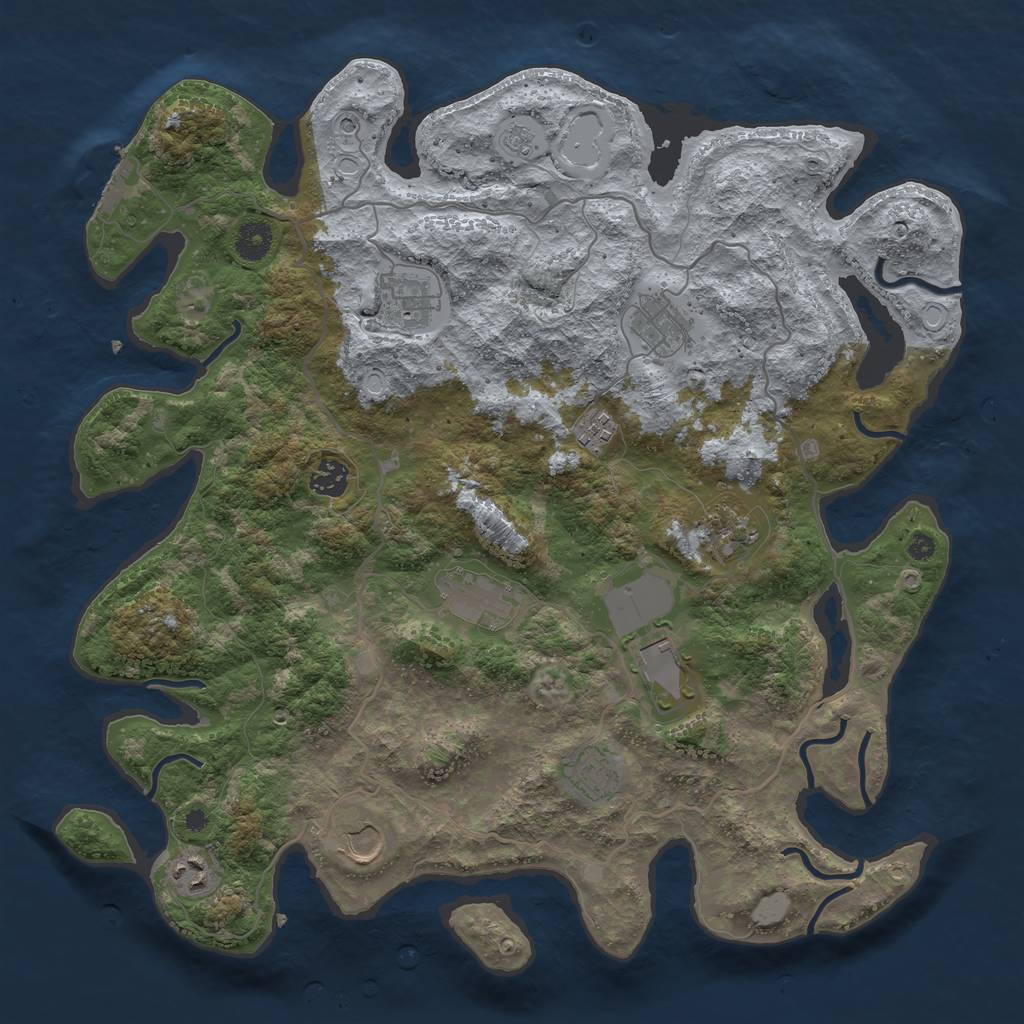 Rust Map: Procedural Map, Size: 4000, Seed: 1540983888, 18 Monuments