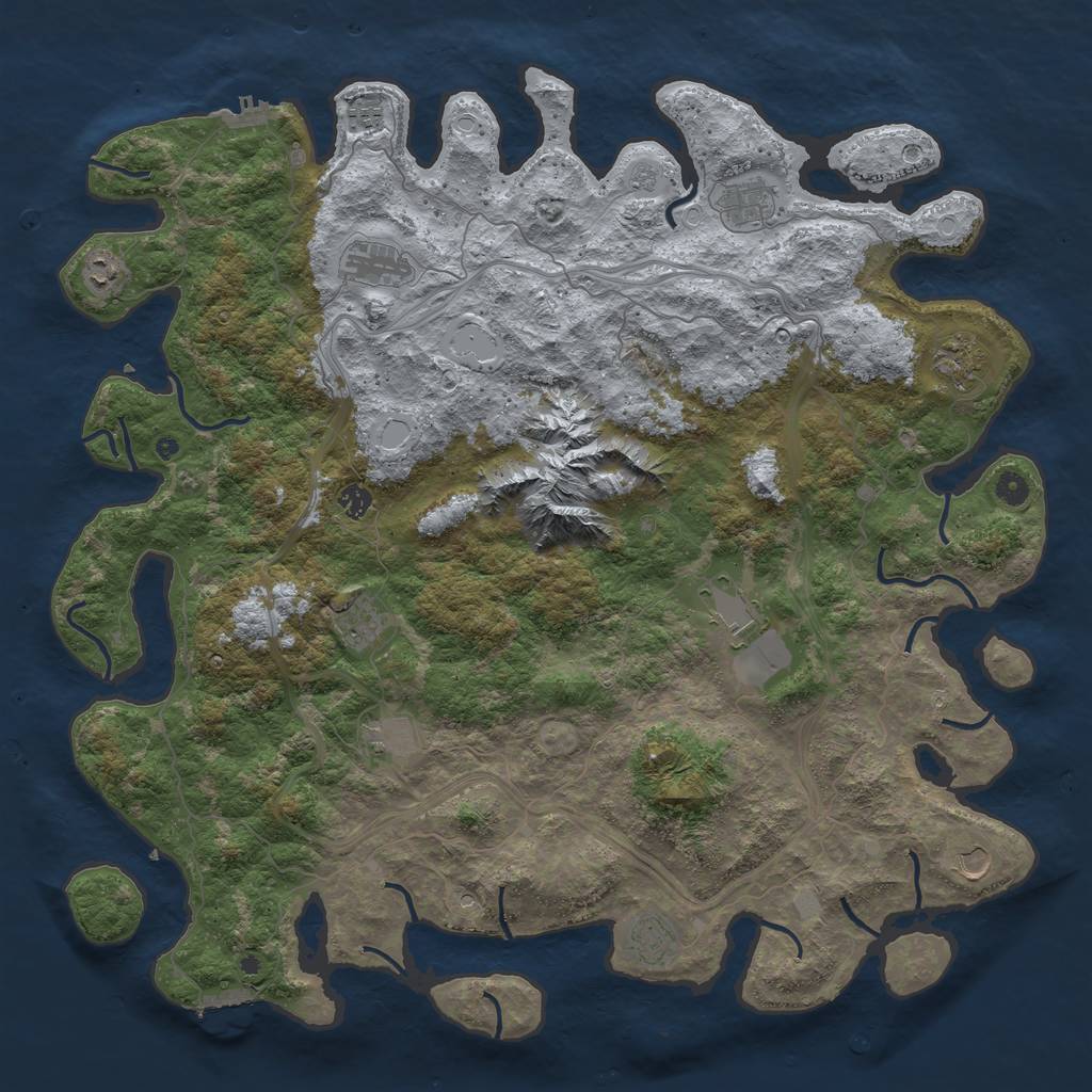 Rust Map: Procedural Map, Size: 5000, Seed: 65786, 20 Monuments